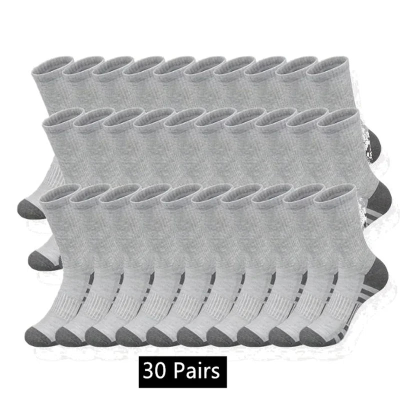 10/20/30 Paar klassische Crew-Socken für Herren, Unisex, Sportsocken für Herren, Laufen, Basketball, rutschfest, für den Außenbereich, atmungsaktiv, Herrensocken