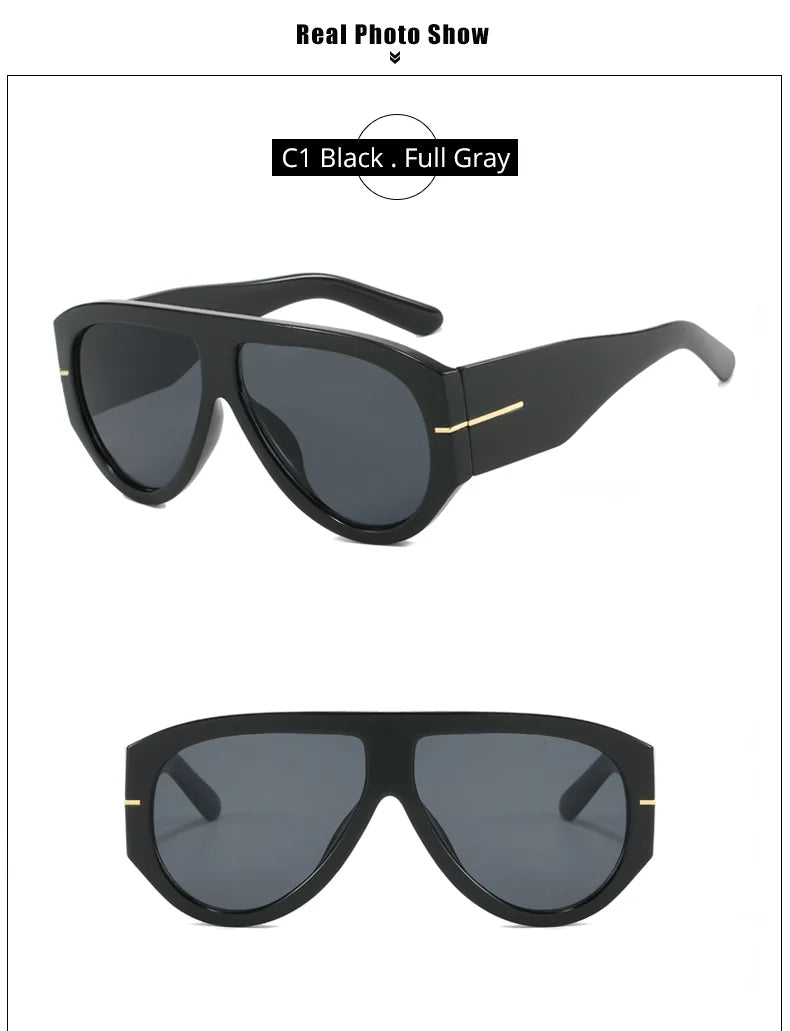 2025 Übergroße Piloten-Sonnenbrille für Damen und Herren UV-Schutz Stilvolle Eyewear Dickrahmige Einzigartige Luxus-Designer-Sonnenbrille