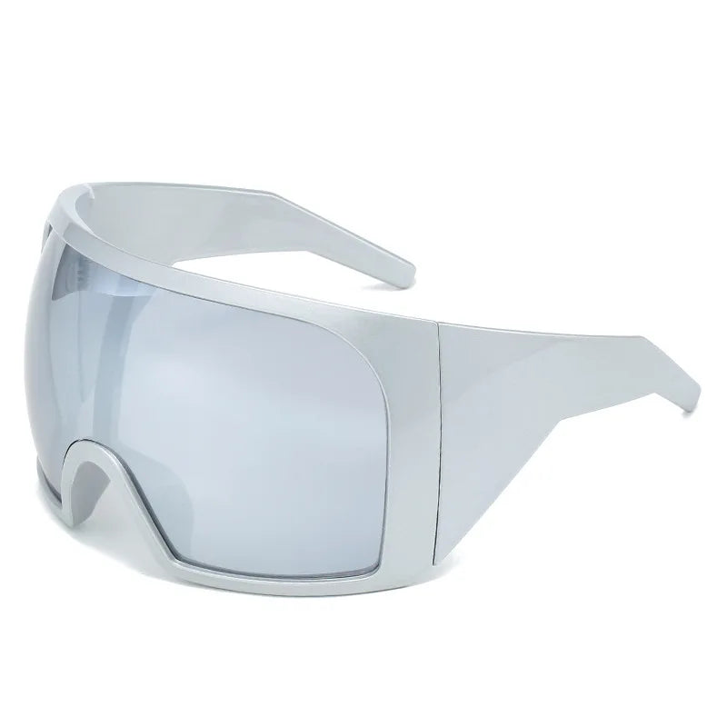 Übergroße Sonnenbrille für Herren, umwickelt, windabweisend, persönlich, große Farbtöne, futuristische Mode, Zukunftsschild, Uv400, Radfahren, Motorrad