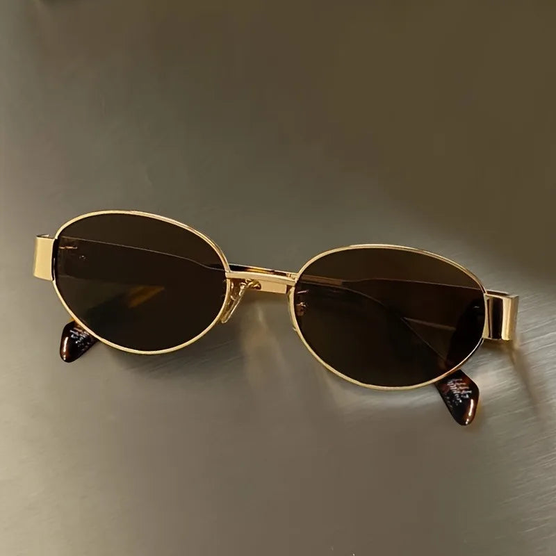 Retro Steampunk Sonnenschutz Sonnenbrille Vintage Neue Damen Metall Oval Sonnenbrille Damen Klassische UV400 Sonnenschutz Brillen