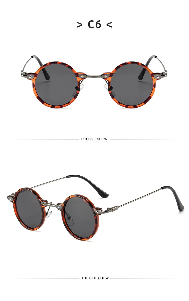 Runde Sonnenbrille für Männer Frauen Retro Steampunk Sonnenbrille männlich weiblich Marke Designer Metallrahmen Brillen Sonnenbrillen oculos de sol