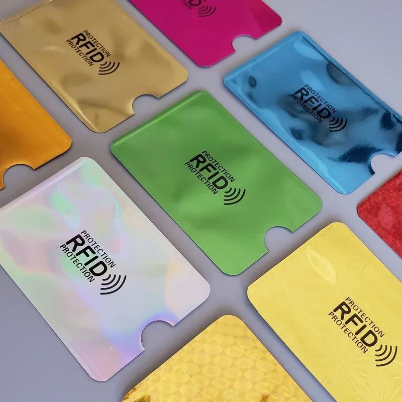 10 Stück Anti-Scan-RFID-Blockierhülle für Kreditkarten, sichern Sie Ihre Identität, Geldautomat, Debit, kontaktloser IC-ID-Kartenschutz, Blocker