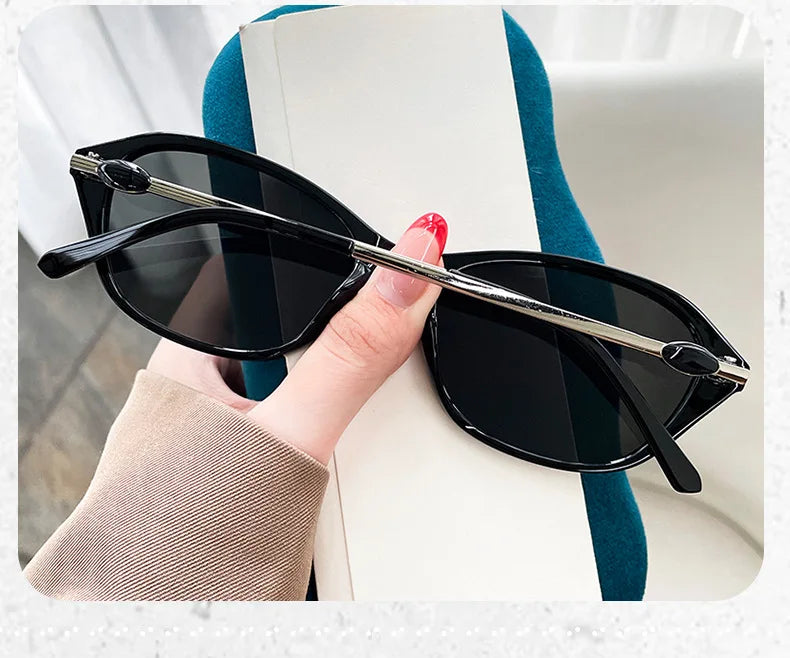 Sonnenbrille für Damen, Modetrend, hochwertige Rahmenbrille, Sonnenbrille mit kleinem Rahmen