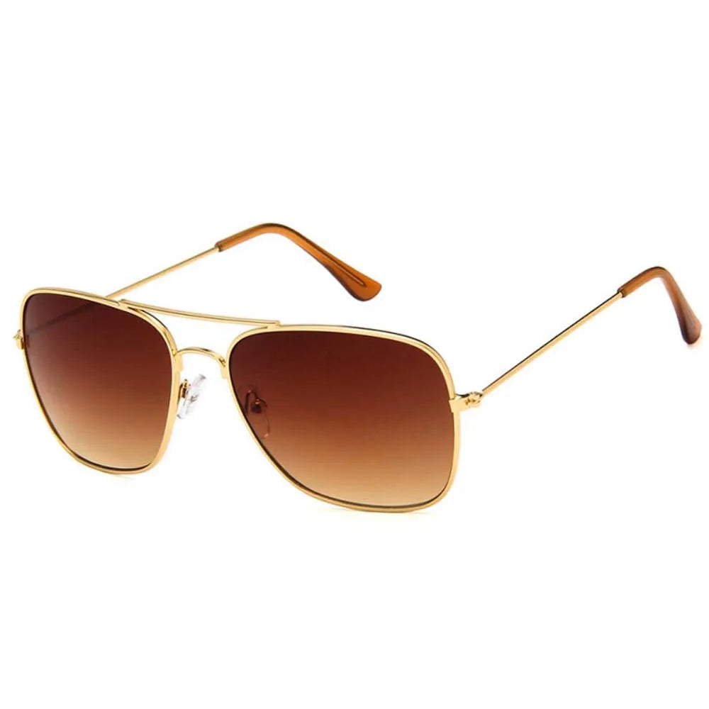 Shonemes Quadratische Sonnenbrille Vintage Double Bridge Driving Shades Metallrahmen Outdoor UV400 Sonnenbrille für Männer Frauen
