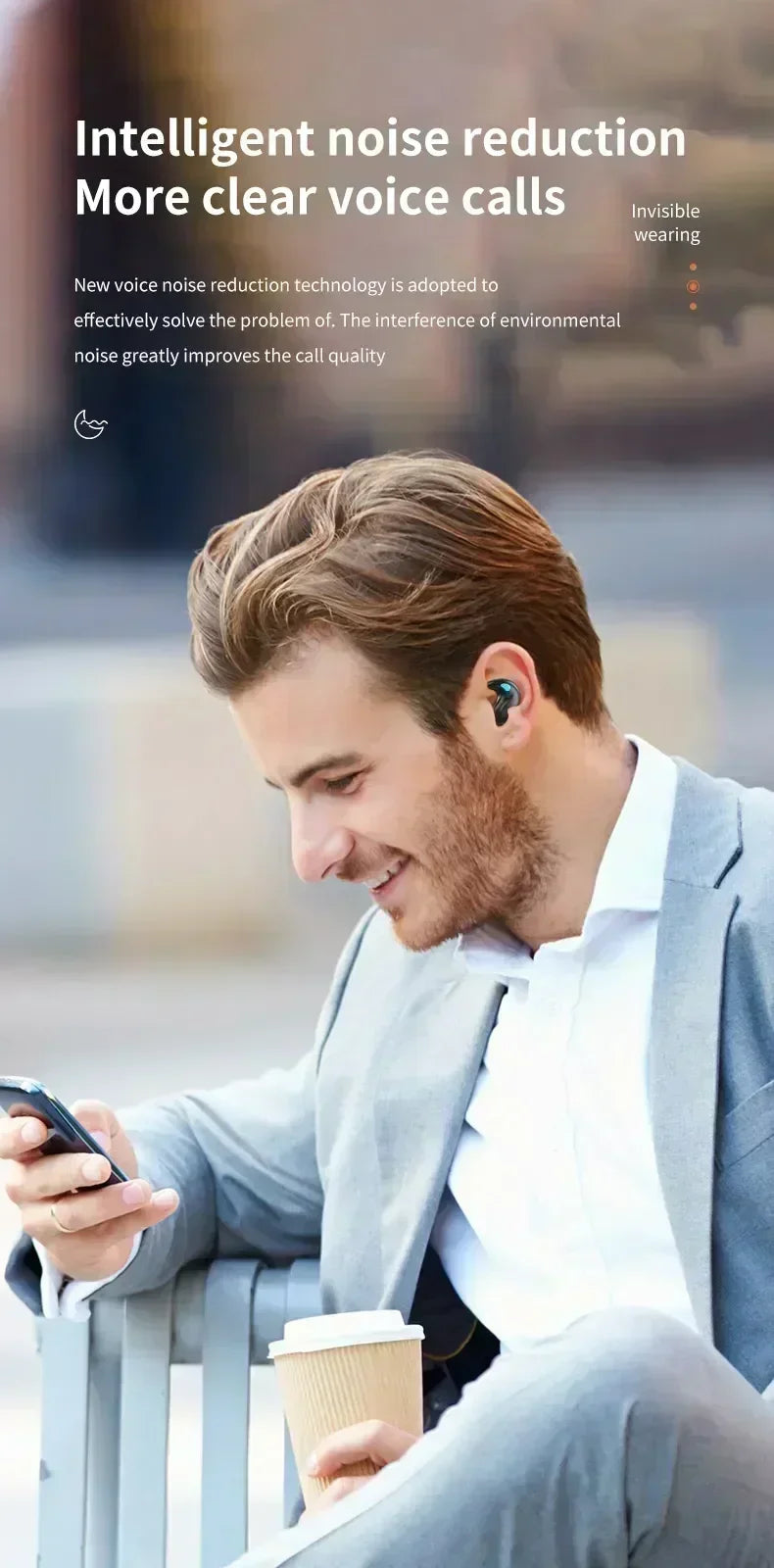 TWS-Kopfhörer, kabellose Kopfhörer, Rauschunterdrückung, Sport, Spiel, Schlaf, Bluetooth-Ohrhörer für alle Smartphones