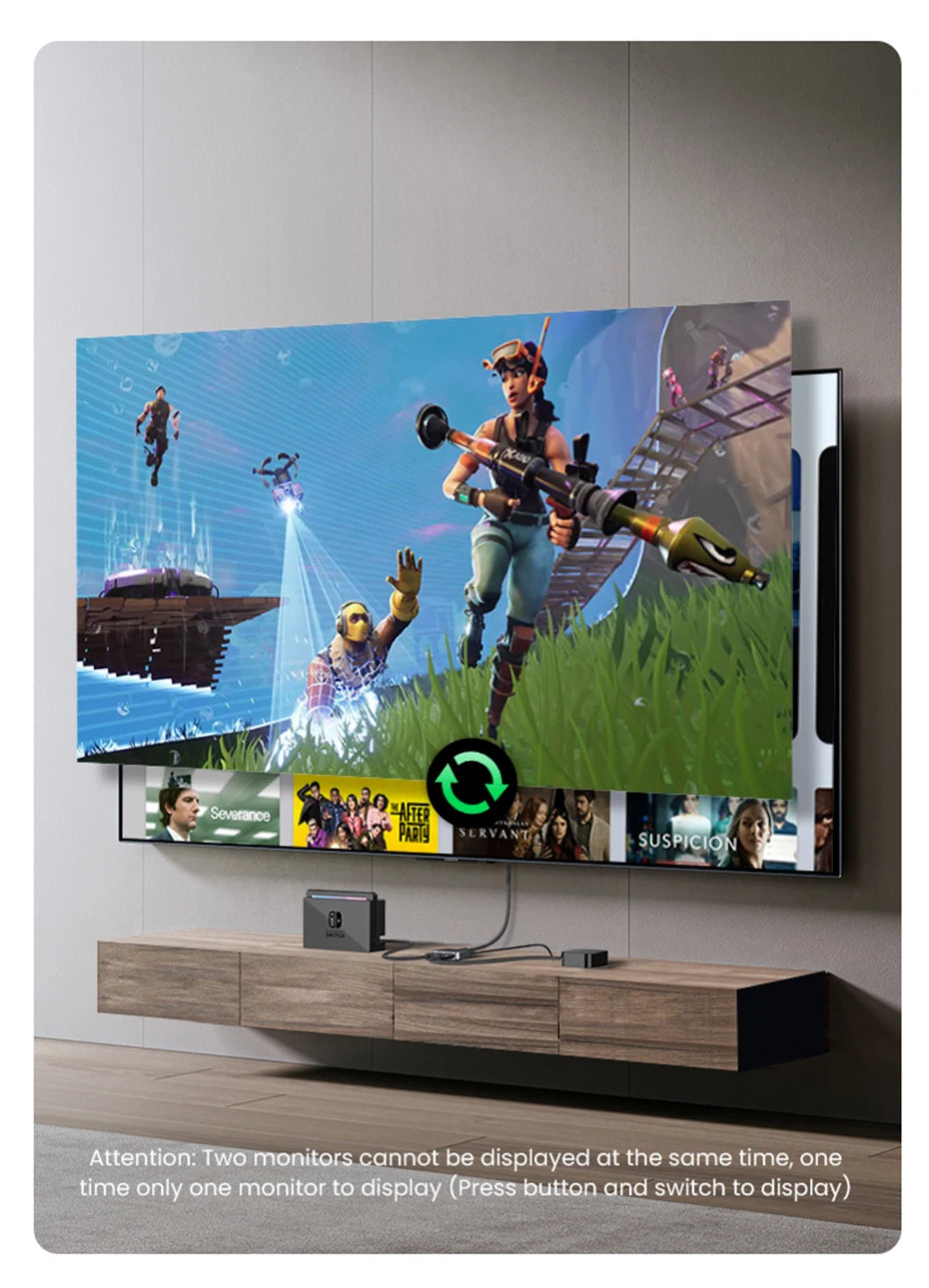 UGREEN HDMI 2.1 Switch 8K 60Hz 4K120Hz 2-in-1-Ausgang für TV Xiaomi Xbox Series X PS5 HDMI-kompatibler Monitor HDMI-Switcher