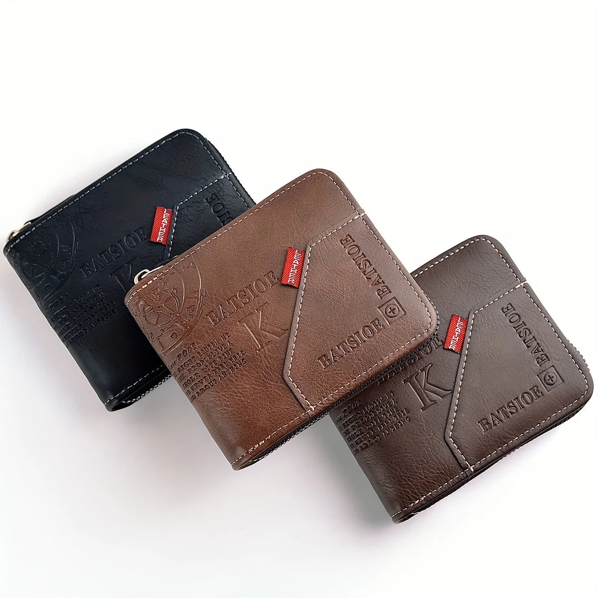 Herren Geldbörse aus Pu Wachs Öl Haut Geldbörse für Männer Geldbörse kurze männliche Karten halter Brieftaschen Reiß verschluss um Geld Geldbörse