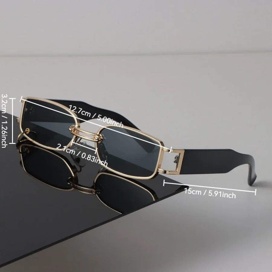 Sexy Quadratische Sonnenbrille Frauen Männer Schwarz Sonnenbrille Retro Designer Brillen Luxus Kleine Rahmen Spiegel Metall Marke
