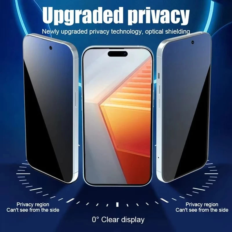 Sichtschutz-Displayschutzfolie mit Oleophober Beschichtung für iPhone 17 Pro Max 16 15 13 11 14 12 Air 16E Mini SE 7 XR Staubfreie Installation