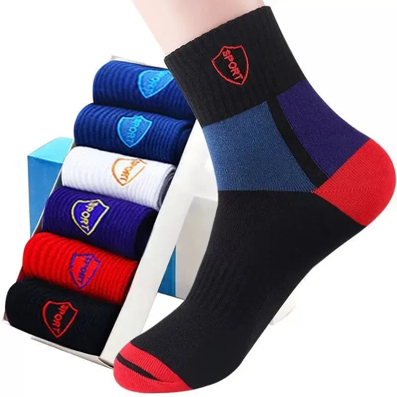 5Pairs Atmungsaktive Baumwolle Sport Strümpfe Männer Bambus Faser Herbst und Winter Männer Socken Schweiß Absorption Deodorant Business Sox