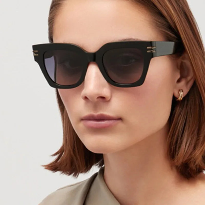 Quadratische, übergroße Sonnenbrille 2025, trendige Premium-UV-blockierende Fahrsonnenbrille für Männer und Frauen, Persönlichkeit, Unisex-Brillenschirme