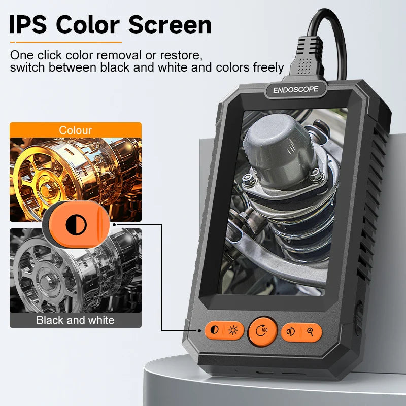 2–100 m Hand-Endoskopkamera, 8 mm, 1080P HD, 4,3 Zoll, geteiltes Design, industrielles Endoskop, IP67, starres Kabel zum Überprüfen von Autohren