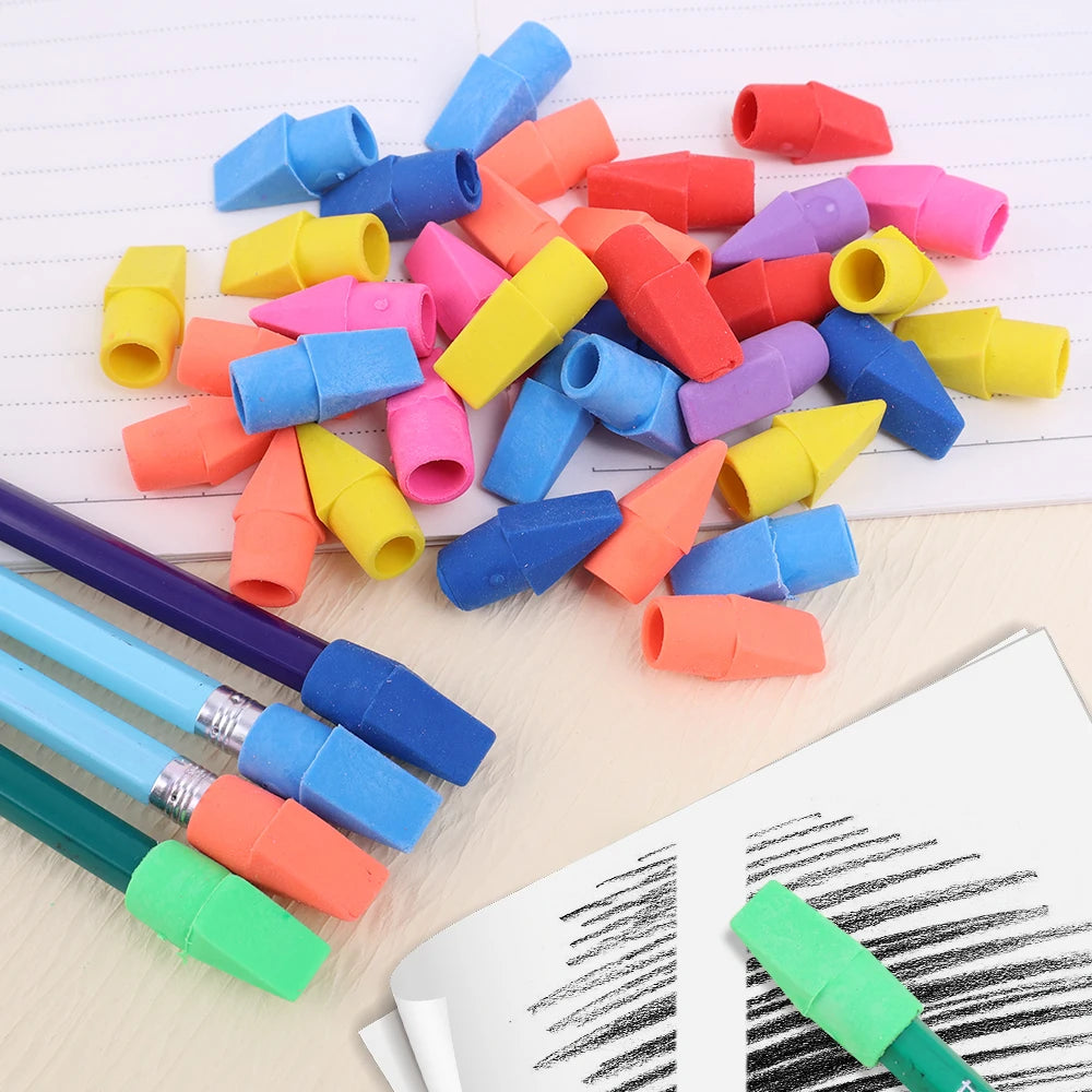 2-in-1-Radiergummis, Bleistift-Top-Schutzkappen, kreative Meißelform, Stiftspitze, Schutzhülle, Radiergummi, Korrekturzubehör für Studenten