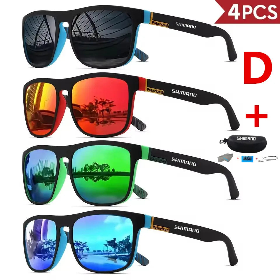 Klassische quadratische polarisierte Unisex-Outdoor-Sport-Sonnenbrille zum Angeln, Jagen, Radfahren, Fahren, Bergsteigen, UV400, blendfrei