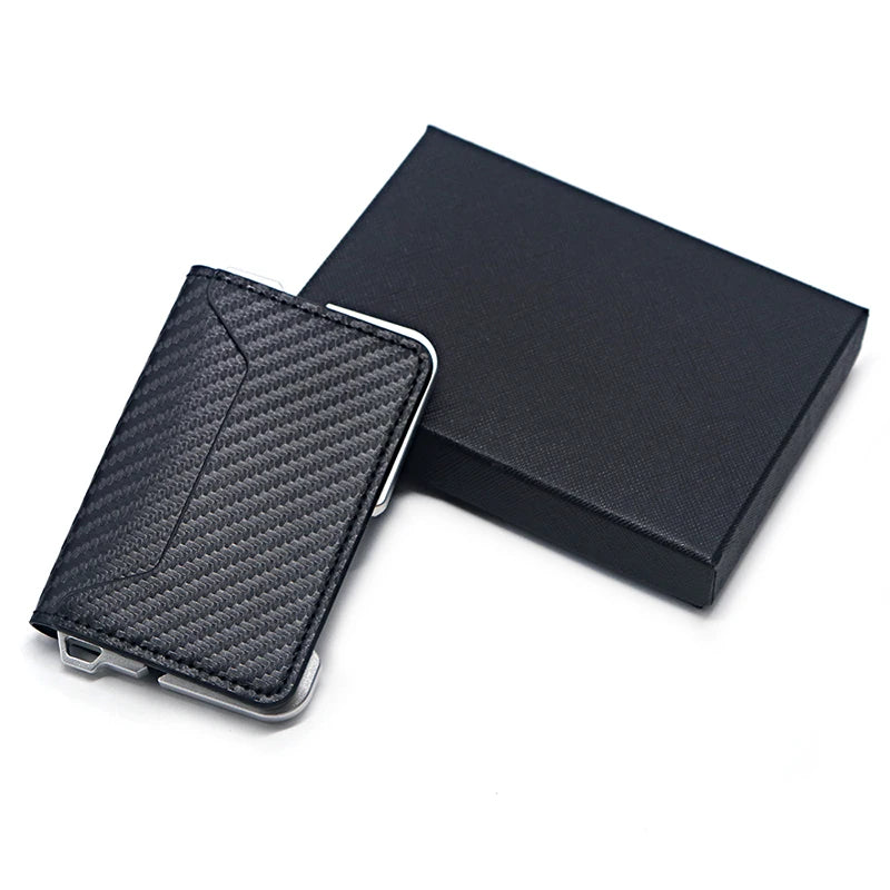 Geldbörse für Herren – Schlanke Herren-Geldbörse, Bifold-Geldbörsen, Aluminium, Kreditkarten-Reisepasshülle, Herren-Geldbörse, RFID-blockierende Geldklammer, dünn