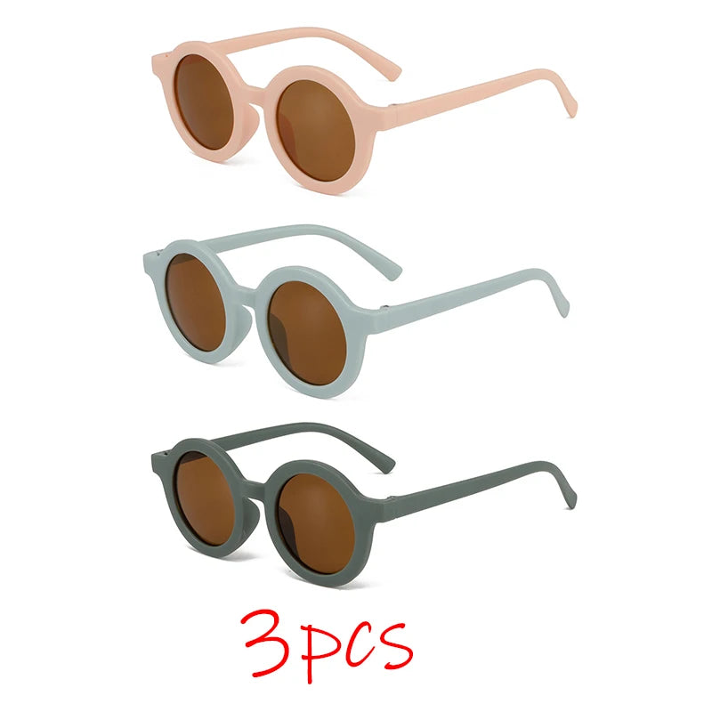 Kindersonnenbrille, runder Rahmen im Einsatzstil, Baby-Sonnenbrille für 1–7 Jahre alte Babys, Sonnenschutz, Sonnenschutz