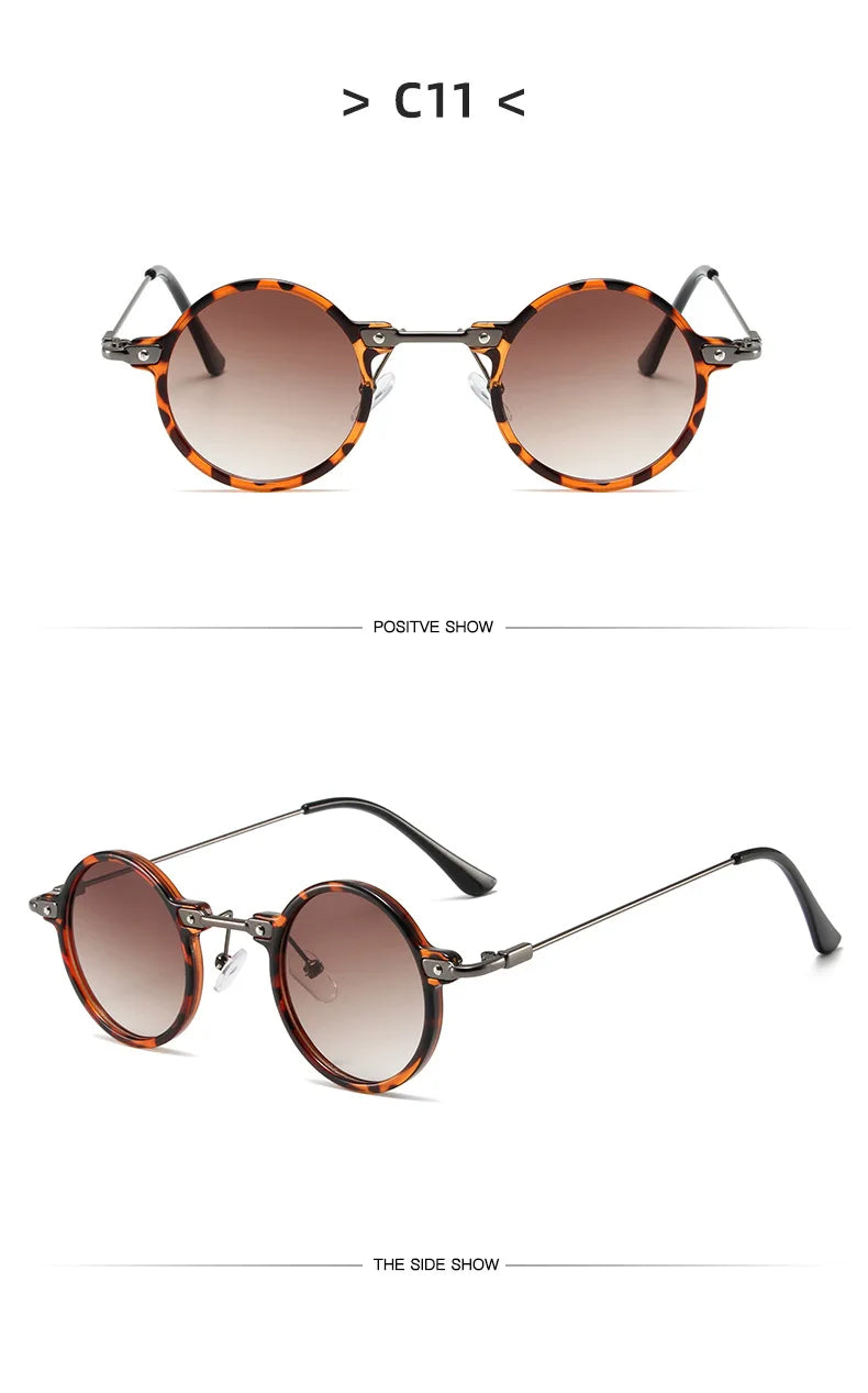 Runde Sonnenbrille für Männer Frauen Retro Steampunk Sonnenbrille männlich weiblich Marke Designer Metallrahmen Brillen Sonnenbrillen oculos de sol