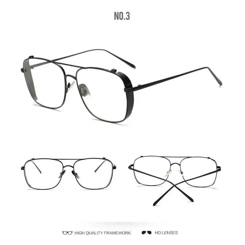 Damen Sonnenbrille mit großem Rahmen neue Mode transparente Gläser Metallrahmen PC-Gläser uv400 transparente Damen Sonnenbrille