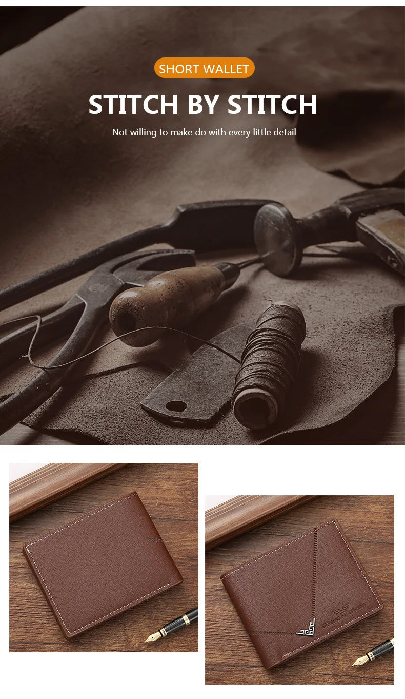 Männer Slim Geld Clip Brieftasche Kreditkarte ID Halter Casual Männlich Leder Kurze Multi-kartenhalter Geldbörsen Geschäftsmann Bifold Brieftasche