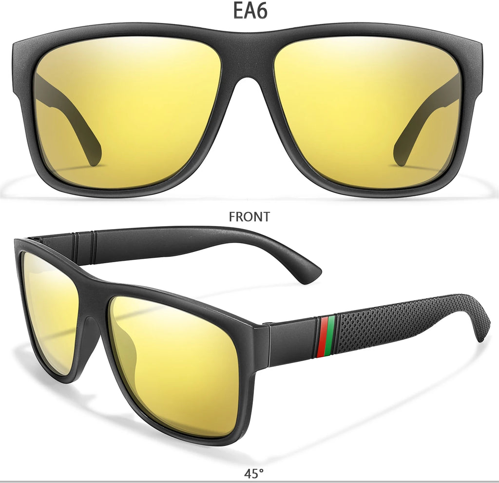 Klassische Männer Platz Polarisierte Angeln Sonnenbrille Im Freien Fahren Radfahren Laufen Brille Vintage Großen Rahmen UV400