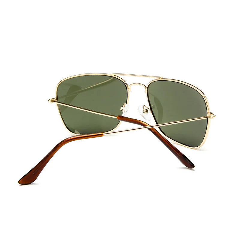 Shonemes Quadratische Sonnenbrille Vintage Double Bridge Driving Shades Metallrahmen Outdoor UV400 Sonnenbrille für Männer Frauen