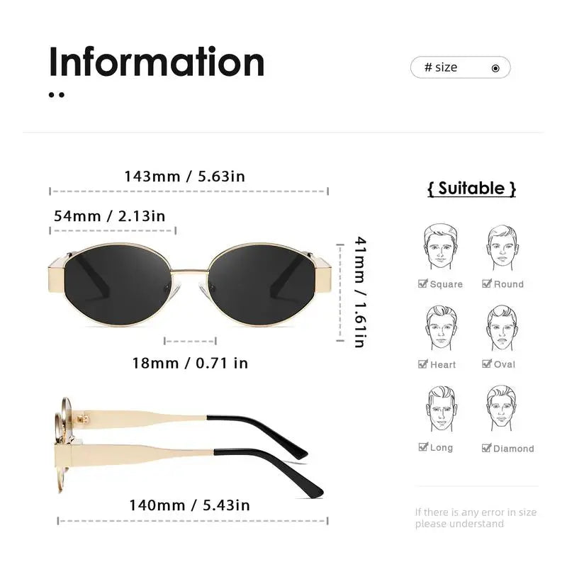 Retro Steampunk Sonnenschutz Sonnenbrille Vintage Neue Damen Metall Oval Sonnenbrille Damen Klassische UV400 Sonnenschutz Brillen