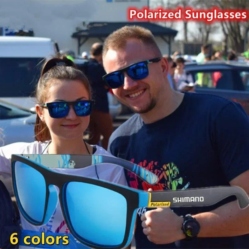 Klassische quadratische polarisierte Unisex-Outdoor-Sport-Sonnenbrille zum Angeln, Jagen, Radfahren, Fahren, Bergsteigen, UV400, blendfrei