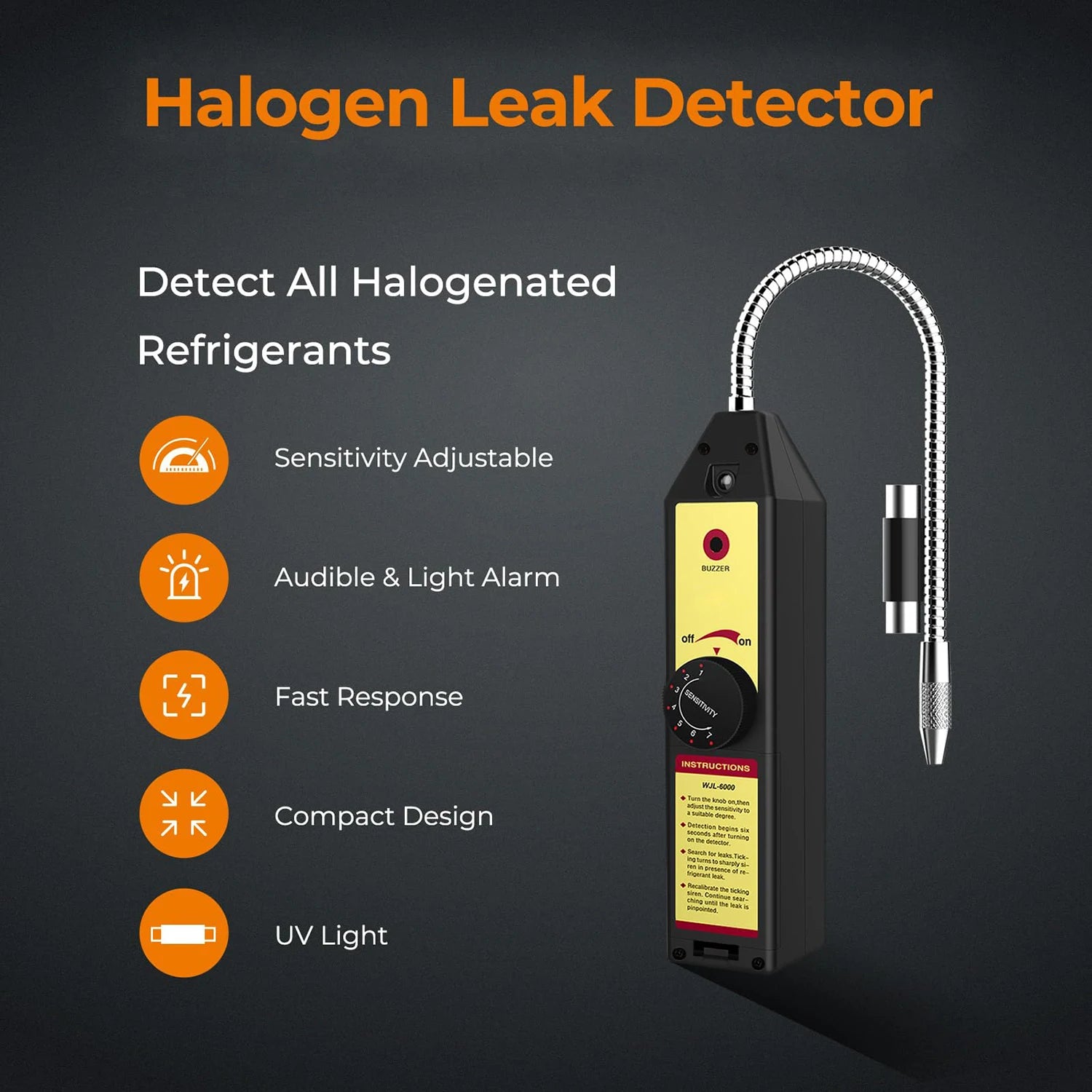 Lecksucher Freon Halogen Gasdetektor Klimaanlage Kältemittel R22 R410A R134A R1234YF CFCs HCFCs HFCs Leckerkennungswerkzeug
