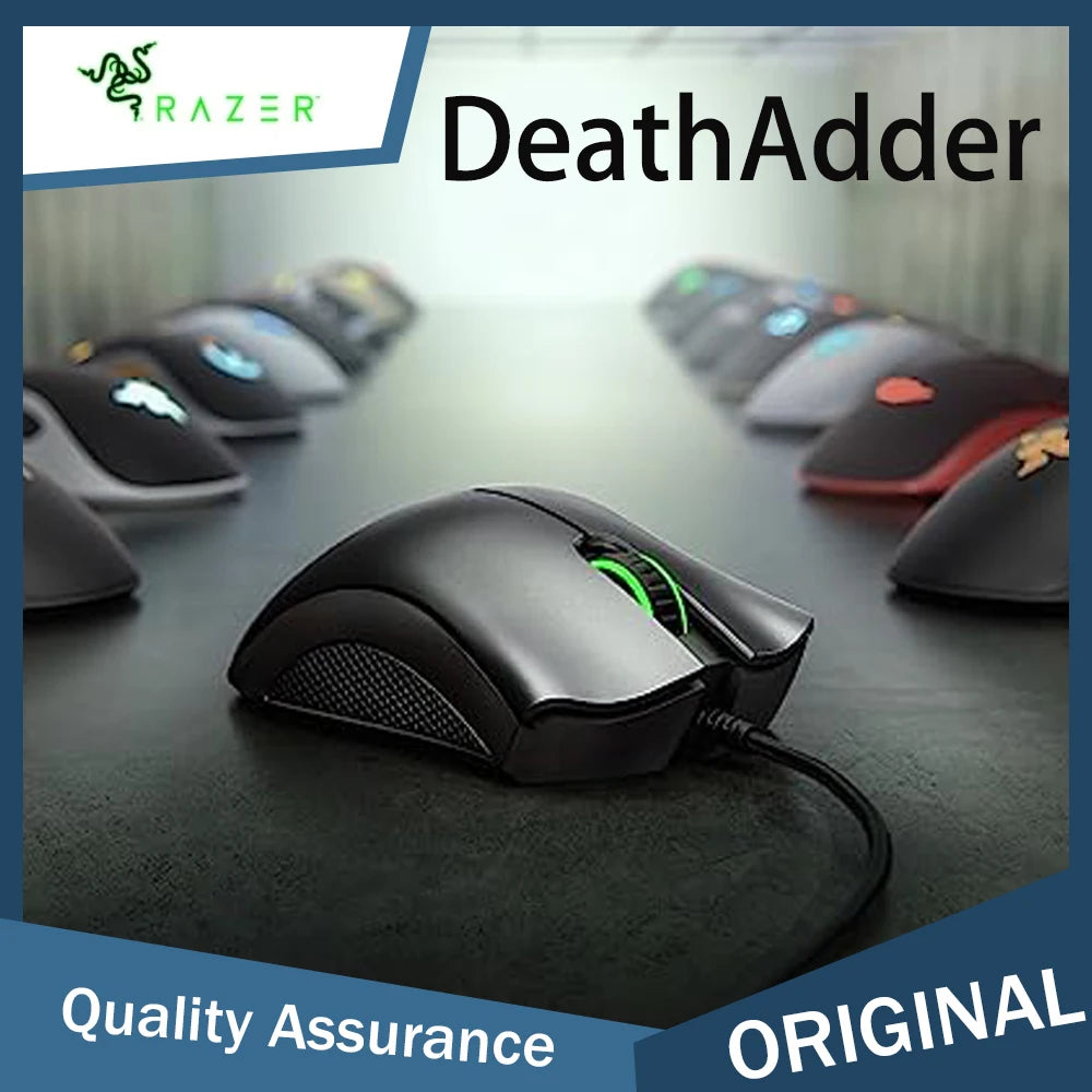 Razer DeathAdder Essential Gaming-Maus, 6400 DPI, optischer Sensor, 5 programmierbare Tasten – mechanische Schalter, seitliche Griffe aus Gummi