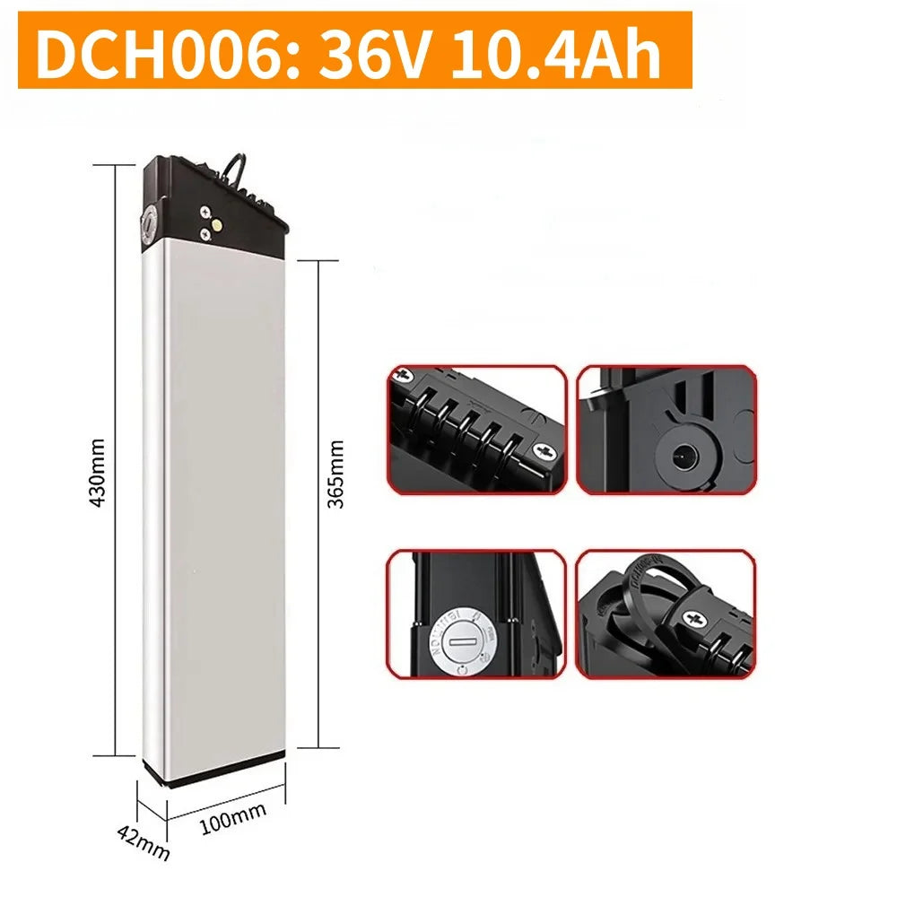 48V 17Ah 15Ah 12,8Ah 10,4Ah 36V 10Ah 12Ah 15Ah DCH-003 DCH-006 DCH-009 350W~1000W Motorbatterie