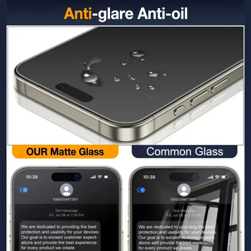 3 Stück oleophobe staubfreie einfache Installation matte Sichtschutz-Displayschutzfolie für iPhone 16 15 11 12 13 14 Pro Max Plus XS 17 Glas