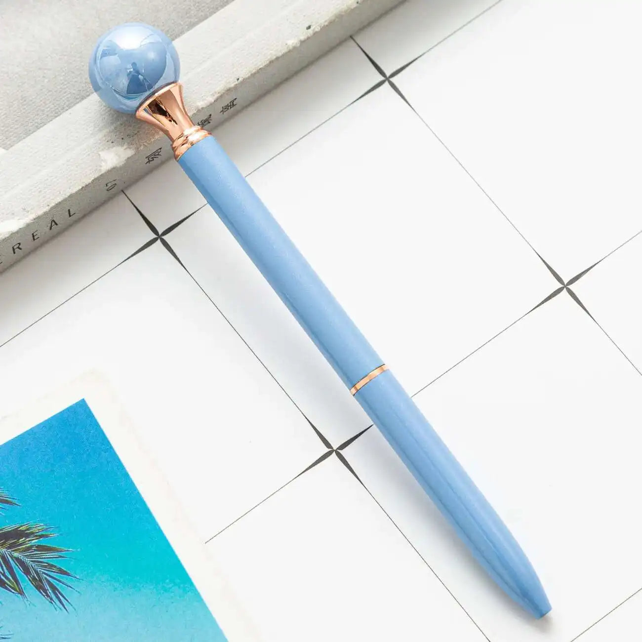 1-teiliger Lytwtw's Candy Color INS rotierender Perlen-Metall-Kugelschreiber für Schule und Büro, Schreibwaren, Geschenk