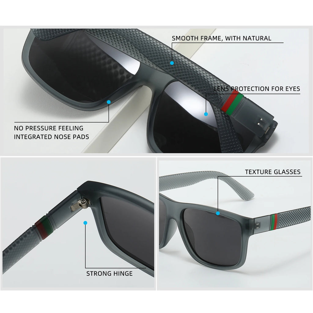 Mode Übergroßen Polarisierte Sonnenbrille Männer Frauen Luxus Fahren Angeln Reise Vintage Quadrat Sonnenbrille Für Mann UV400 Brillen