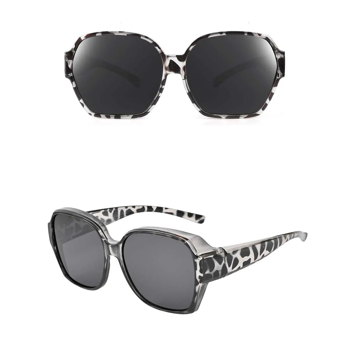 1 Stück Sonnenbrille zum Überziehen von Brillen, polarisiert, für Männer und Frauen, Wrap-Around-Brille, UV400-Schutz für Autofahren und Outdoor-Aktivitäten T01