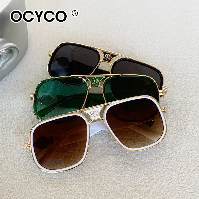 Mode Vintage Quadrat Sonnenbrille Männer Frauen Luxus Marke Sonnenbrille UV400 Stilvolle Schutz Brillen Oculos De Sol