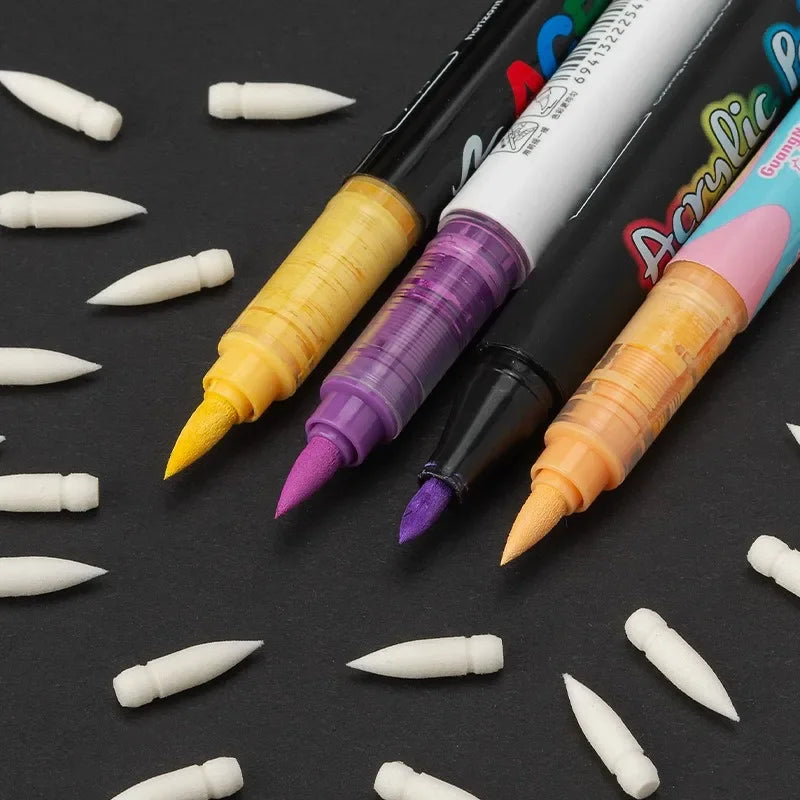200/1 Stück LANGUO Ersatzkerne für Acryl-Pigmentmarker, weiche Dual-Spitzen, DIY für Kinder, Malerei, Schulbedarf, Schreibwaren