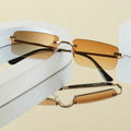 1 Stück Herrenmode-Brille, neu, Metall, rahmenlos, elegant, Retro, vielseitig, trendig, geeignet für den täglichen Gebrauch, Urlaub, Outdoor, Sonnenschutz