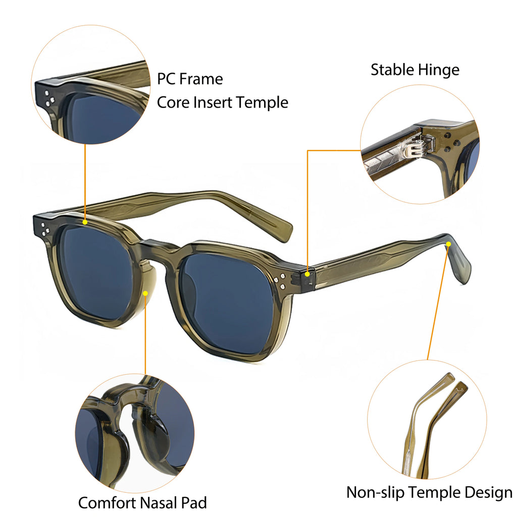 CATERSIDE Modische Herren-Sonnenbrille, kleiner Rahmen, quadratisch, personalisiertes Design, Sonnenbrille für Damen, Reisen, Party, Business, Festival, Geschenk