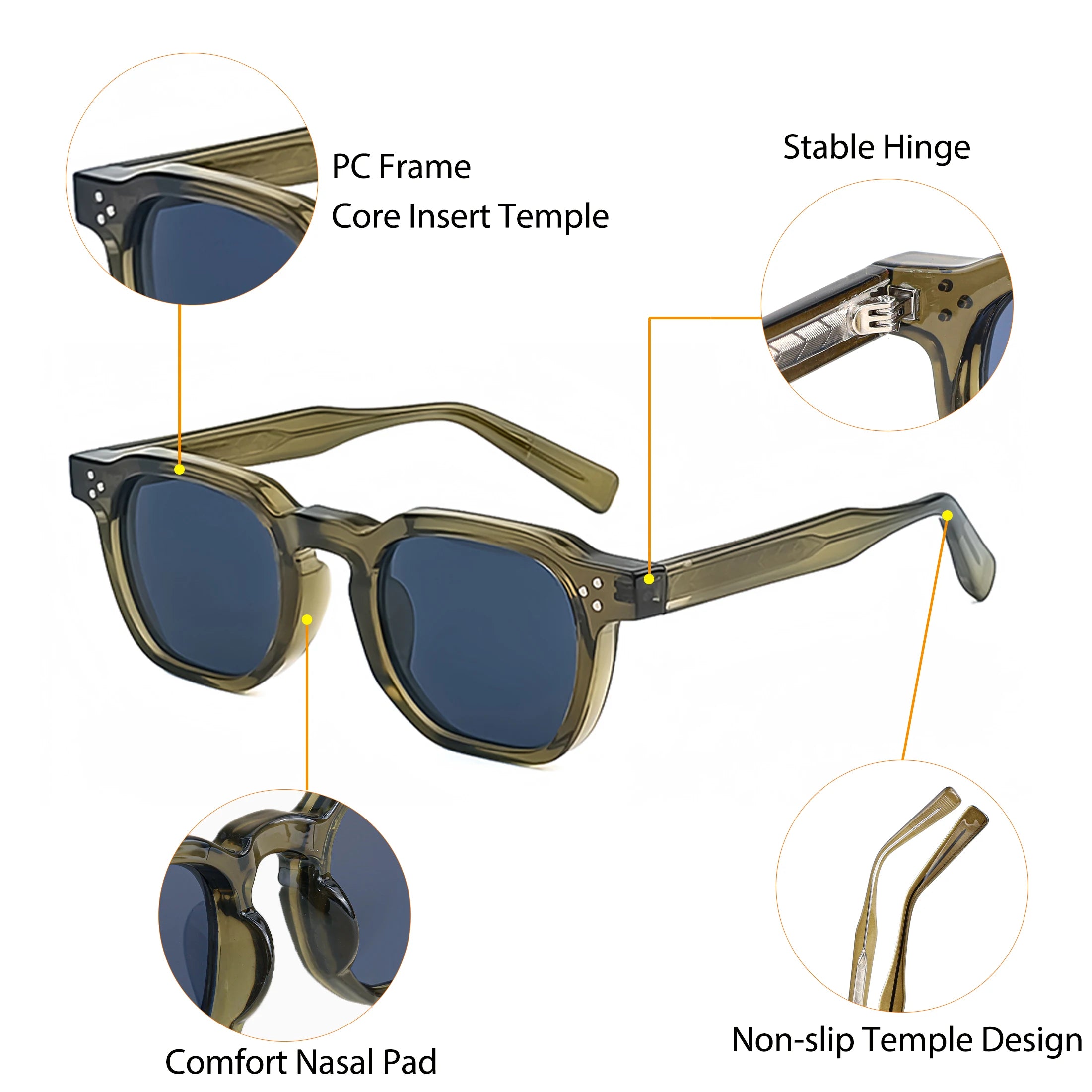 CATERSIDE Modische Herren-Sonnenbrille, kleiner Rahmen, quadratisch, personalisiertes Design, Sonnenbrille für Damen, Reisen, Party, Business, Festival, Geschenk