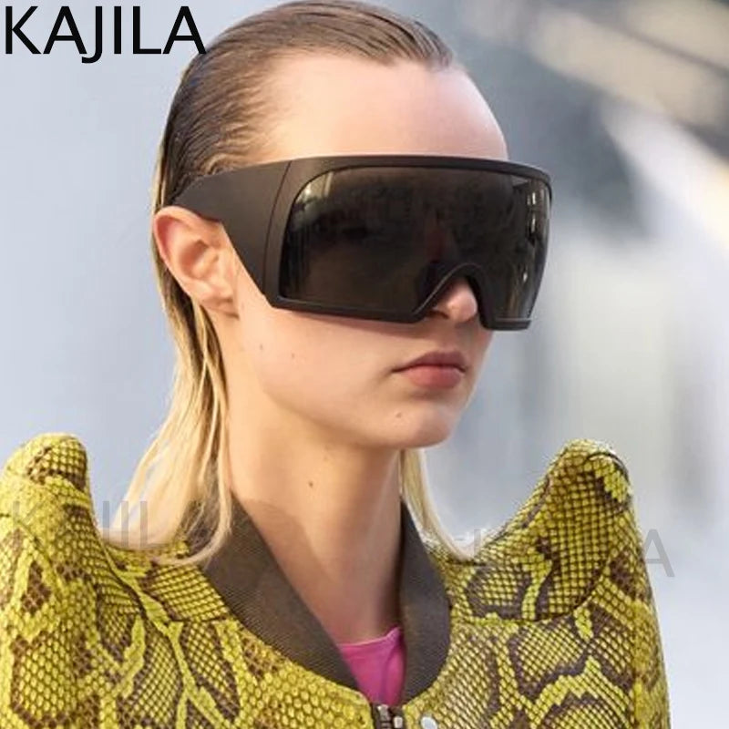 Übergroße Punk-Schild-Sonnenbrille für Damen und Herren, großer Rahmen, 2025, Luxusmarke, Steampunk-Maske, Sonnenbrille für Damen, Sportbrille, UV400