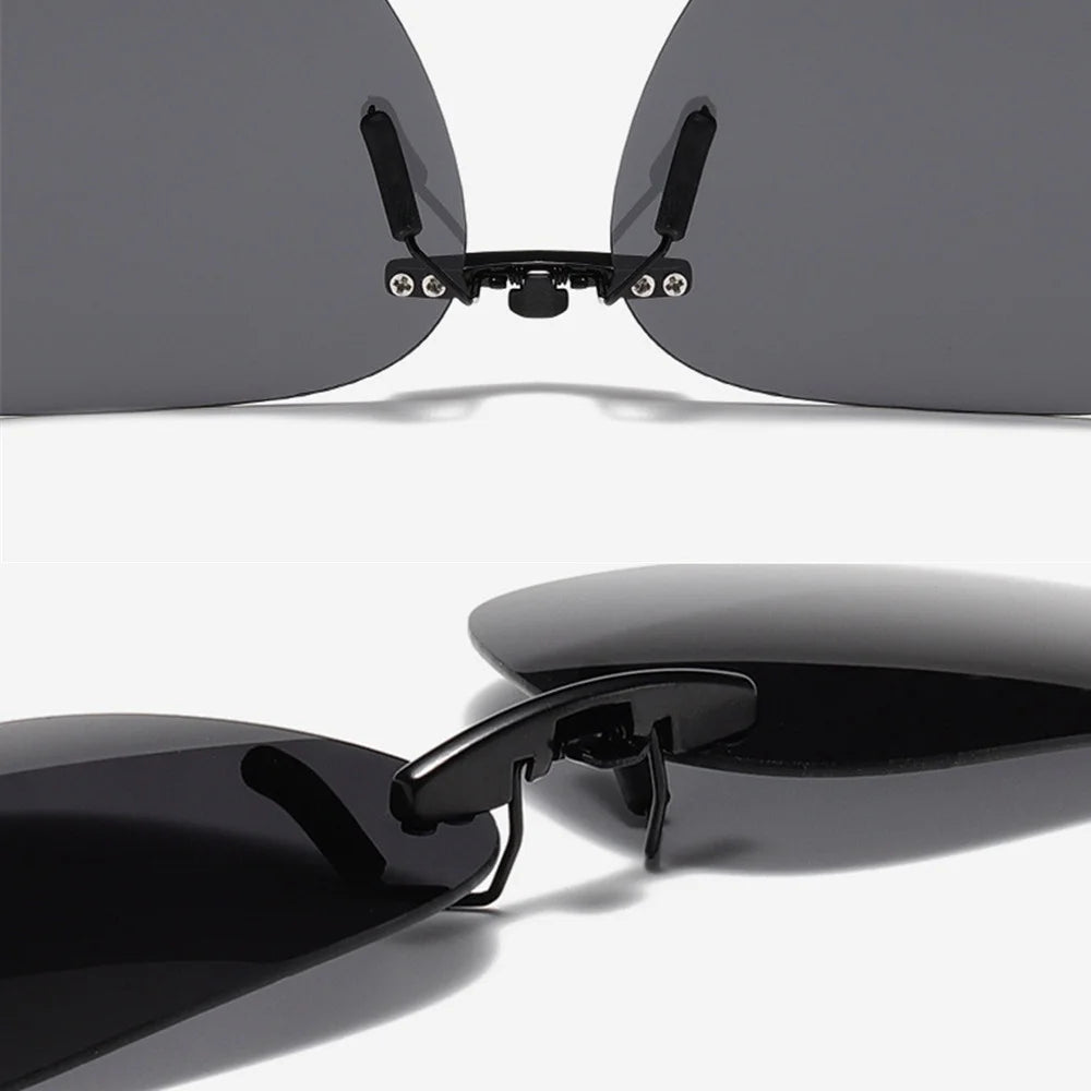 Quadratischer Clip auf Sonnenbrille Frauen polarisierte schwarze Linse uv400 Nachtsicht fahren Männer Brille Clips Anti Blendung Vintage Brille
