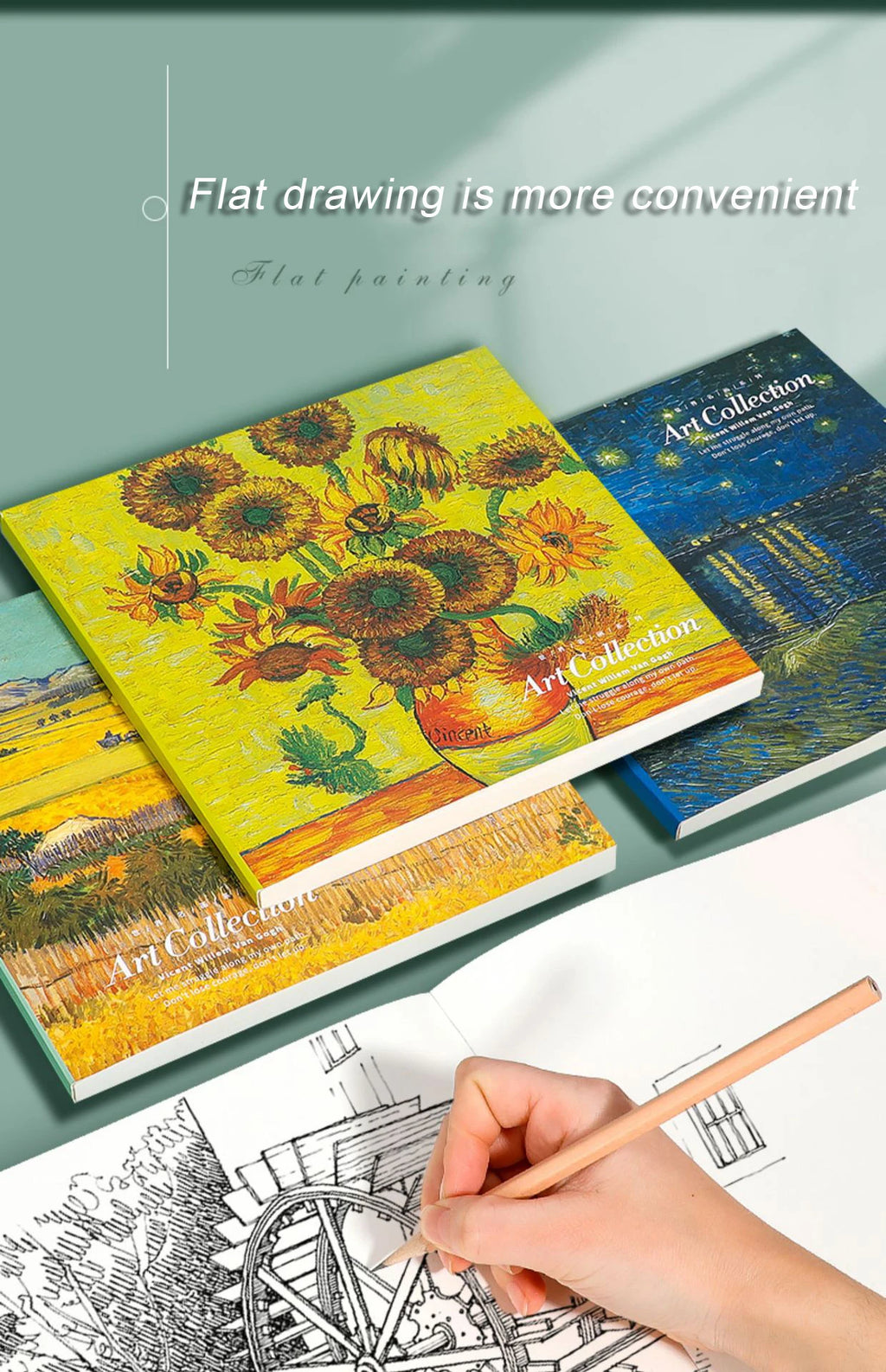 Leeres Skizzenbuch für 20 Karat 80 Blatt Papierkunststudenten, die zu zeichnen lernen, farbige Bleigemälde, Buntstift, Malerei, Kunstbedarf