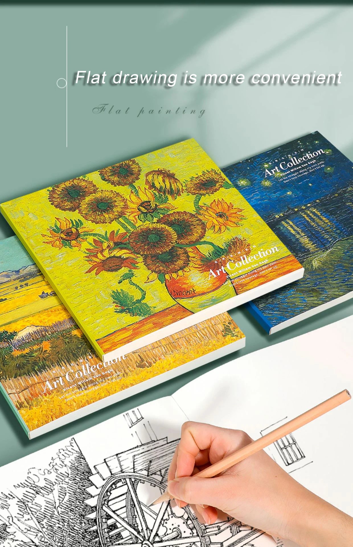 Leeres Skizzenbuch für 20 Karat 80 Blatt Papierkunststudenten, die zu zeichnen lernen, farbige Bleigemälde, Buntstift, Malerei, Kunstbedarf