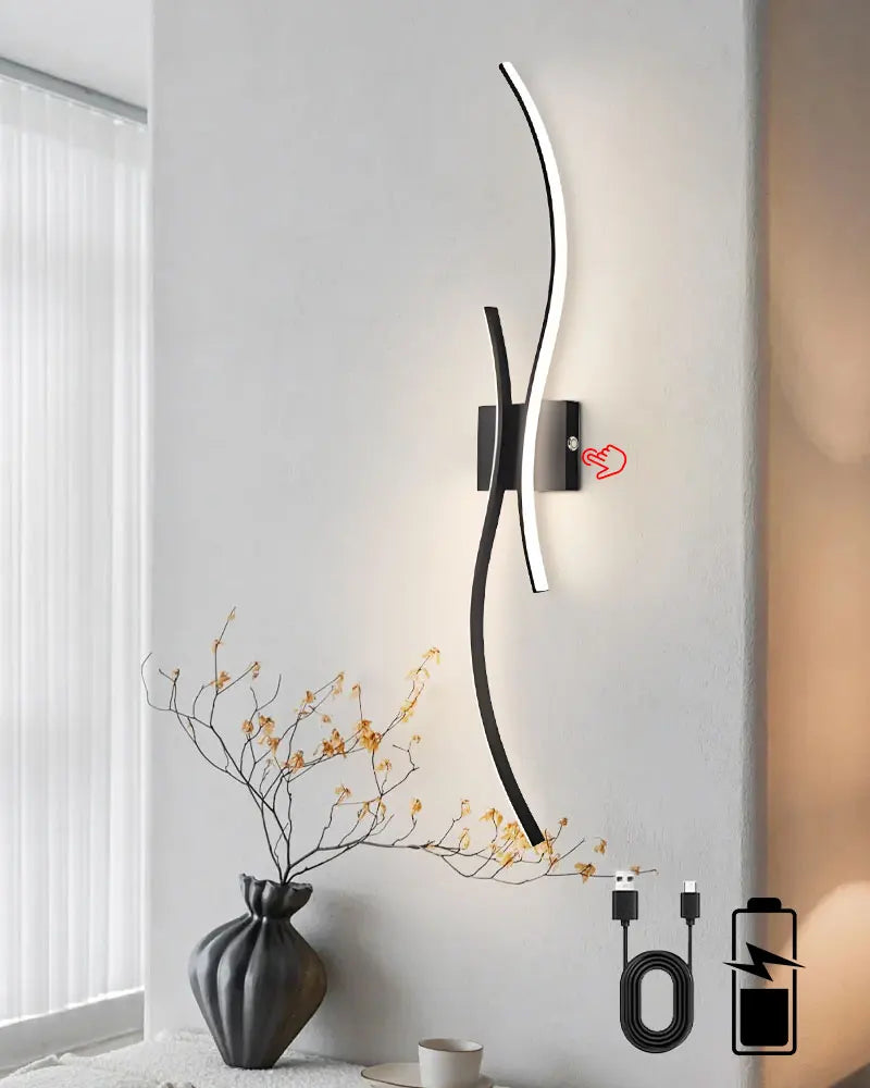 Wiederaufladbare, batteriebetriebene LED-Wandleuchte mit Fernbedienung, kabelloser USB-Touch-Schalter, dimmbare LED-Wandleuchten, Wandlampen