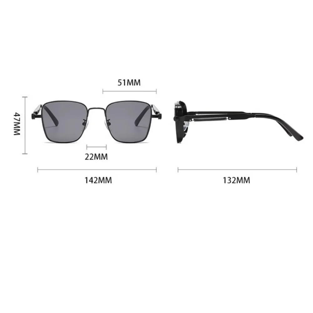 Männer Fahren Sonnenbrille Vintage Steampunk Quadratische Sonnenbrille Metallrahmen mit Federscharnieren Frauen Okular Trendige Fahrerbrille
