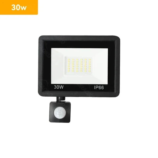 LED PIR Motion Sensor Flutlicht Outdoor Wand Licht Weißes Licht 100W 50W 30W 20W 10W IP66 Wasserdichte LED Strahler Für Garten