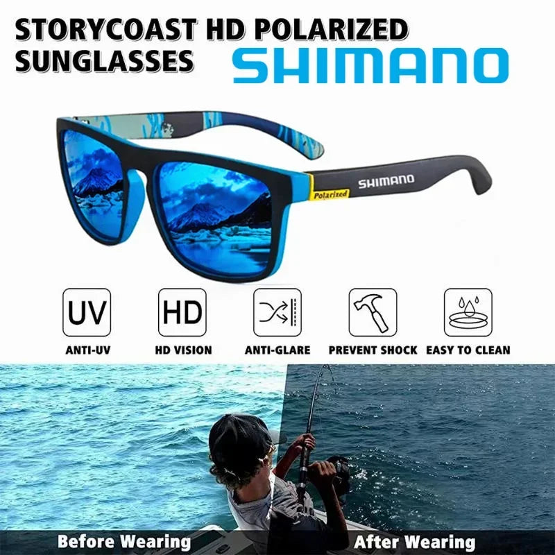 Klassische quadratische polarisierte Unisex-Outdoor-Sport-Sonnenbrille zum Angeln, Jagen, Radfahren, Fahren, Bergsteigen, UV400, blendfrei