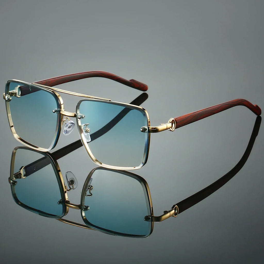 KAMMPT Mode Retro Quadratische Metall Shades frauen Original Marke Design Fahren Sonnenbrille Neue Doppel Brücke Pilot Sonnenbrille