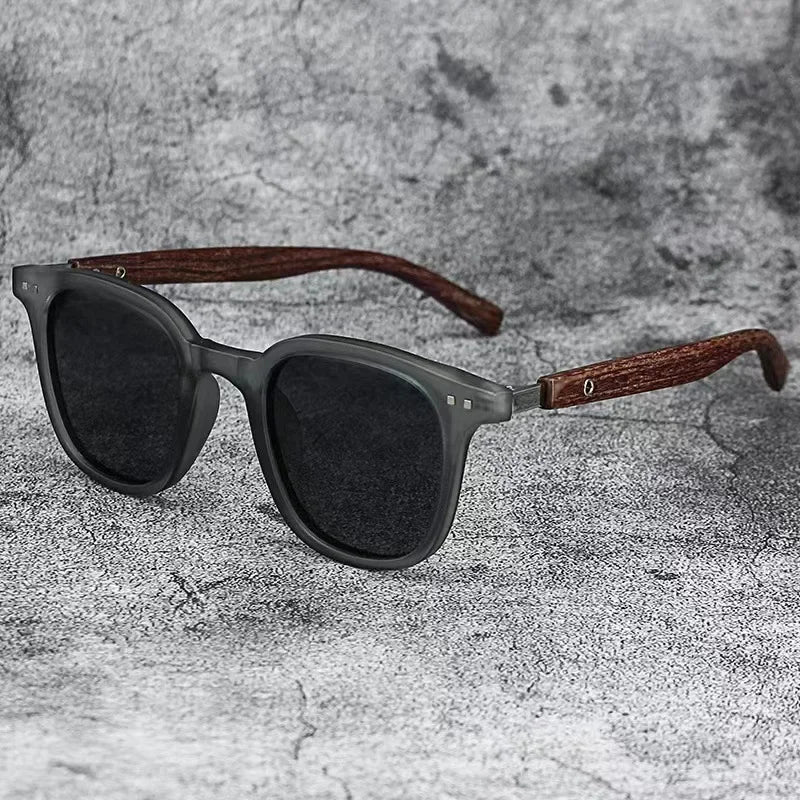 Sonnenbrille für Männer und Frauen, trendige Retro-Holzmaserung, polarisierte UV-Schutzbrille, Radfahren, Outdoor, Straßenfotografie, Sonnenbrille