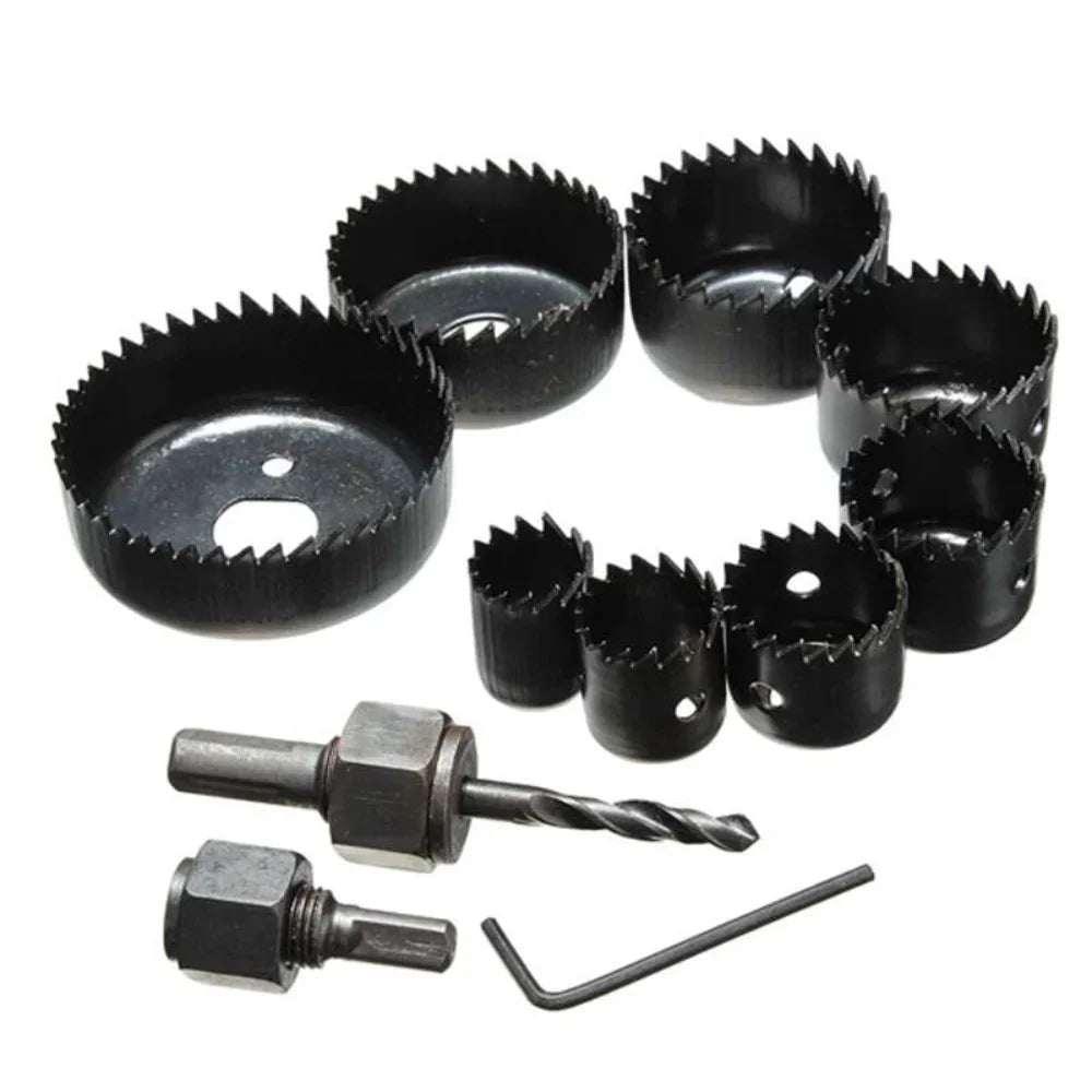 11Pcs Holzbearbeitung Bohren Tool Kit Loch Sah Schneiden Set Holz Metall Cutter Dorne Sägen Kern Bohrer Bits